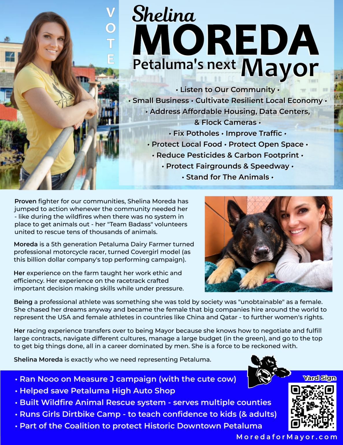 Experience that makes Shelina the right choice to be the Voice of Petaluma as the Next Mayor of Petaluma. She will make Helen Putnam proud.